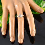 Green Amethyst Solitaire Turkish 925 Silver Green Gemstone Dainty Abstract Ring Jewelry