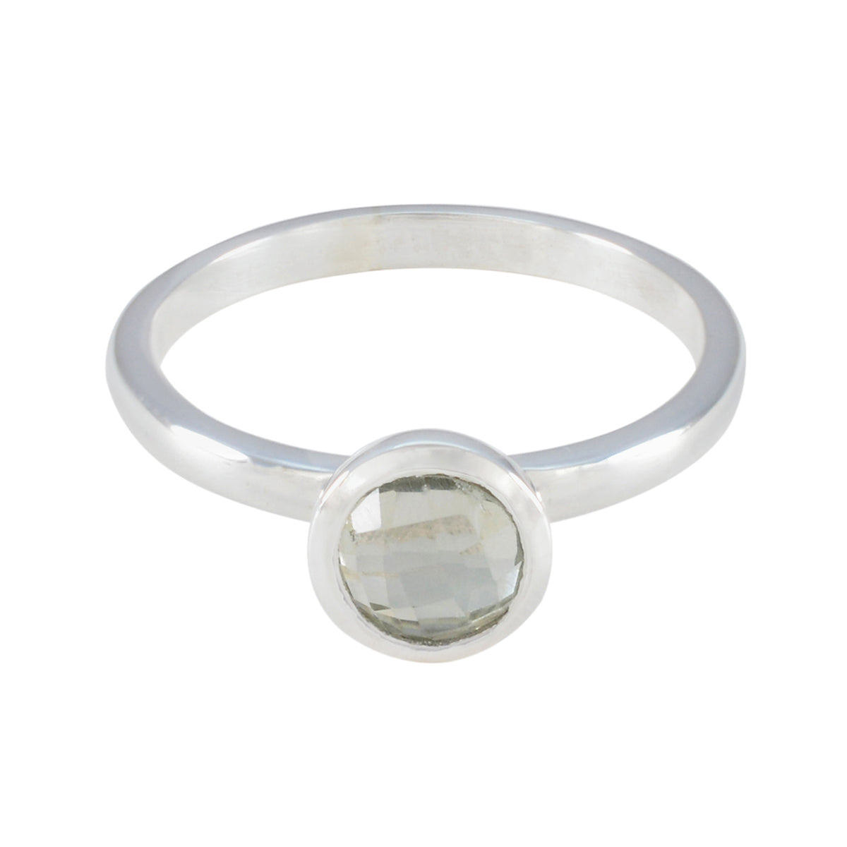 Green Amethyst Solitaire Turkish 925 Silver Green Gemstone Dainty Abstract Ring Jewelry Hoofdafbeelding