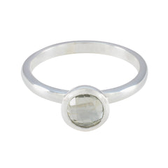 Green Amethyst Solitaire Turkish 925 Silver Green Gemstone Dainty Abstract Ring Jewelry