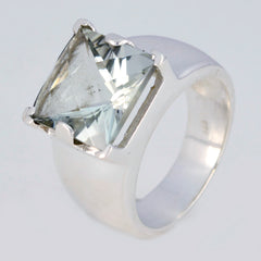 Grüner Amethyst Solitär Neusilber Grüne Edelsteine Edgy Siegelring Schmuck