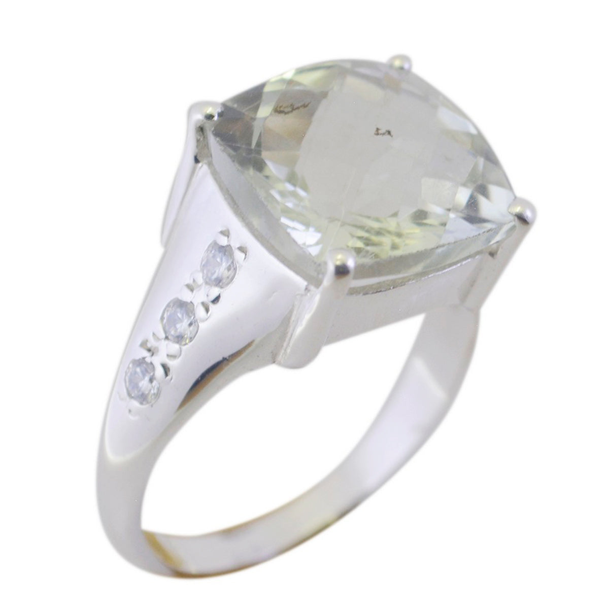 Green Amethyst Halo Moroccan 92.5 Silver Green Gems Versatile Abstract Ring Jewelry