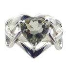 Green Amethyst Solitaire Russian Silver Green Gemstone Slim Romantic Ring Jewellery