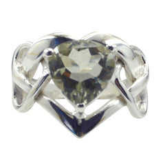 Green Amethyst Solitaire Russian Silver Green Gemstone Slim Romantic Ring Jewellery