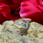 Green Amethyst Solitaire American 925 Sterling Silver Green Gemstone Delicate Feminine Ring Jewellery