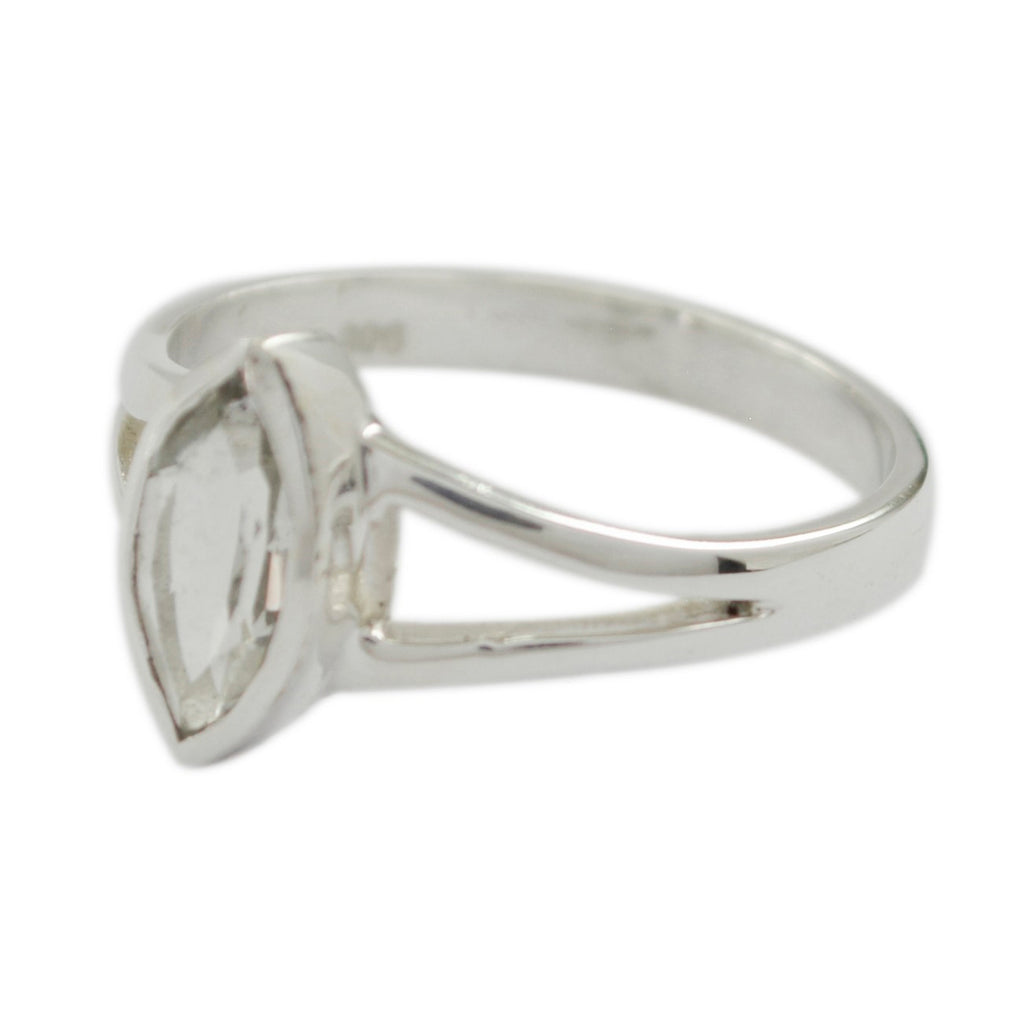 Green Amethyst Solitaire Korean Sterling Silver Green Gems Dainty Geometric Ring Jewellery