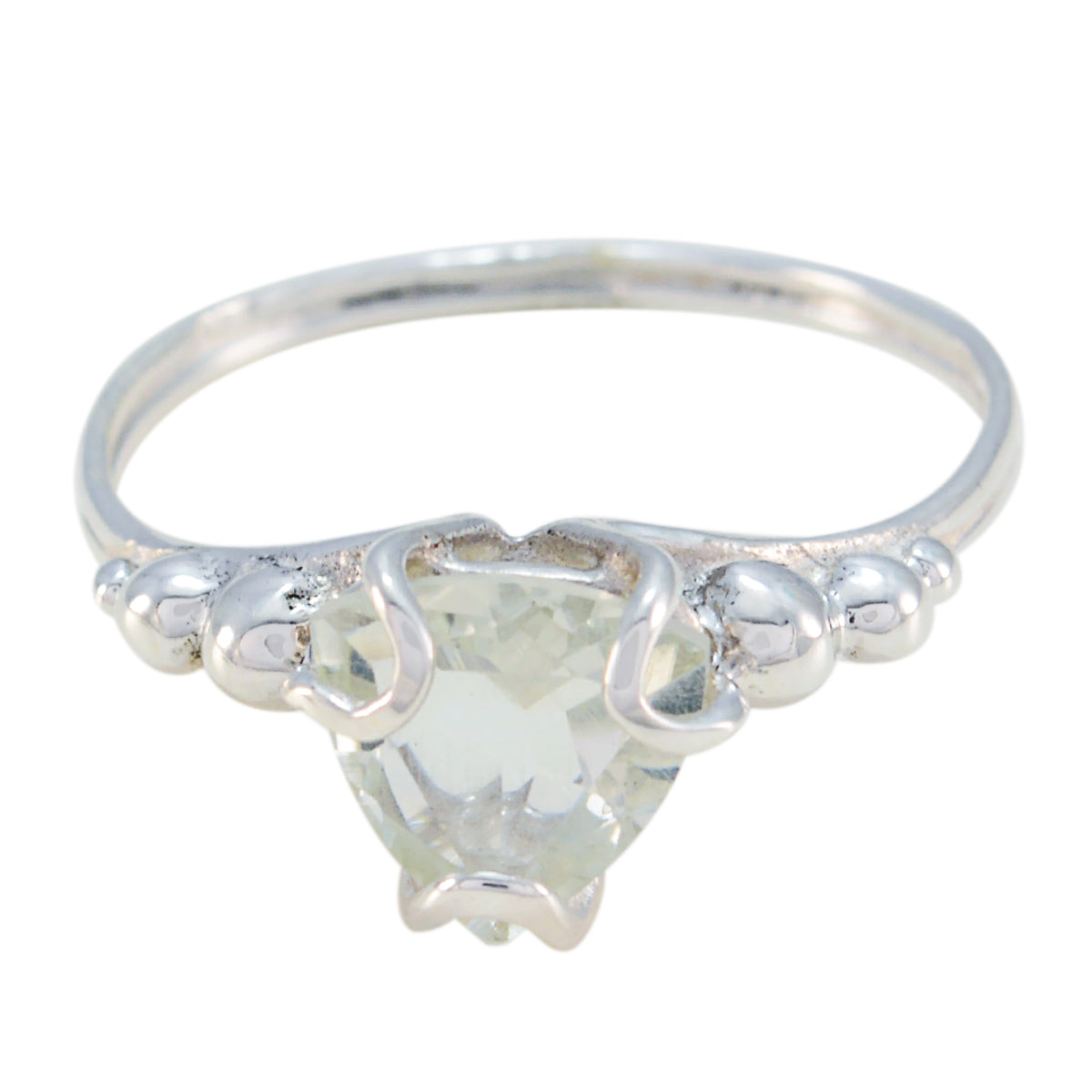 Anello Claddagh In Argento Sterling Con Pietra Verde A Cuore Anello Claddagh In Argento Sterling Con Pietra Verde A Cuore