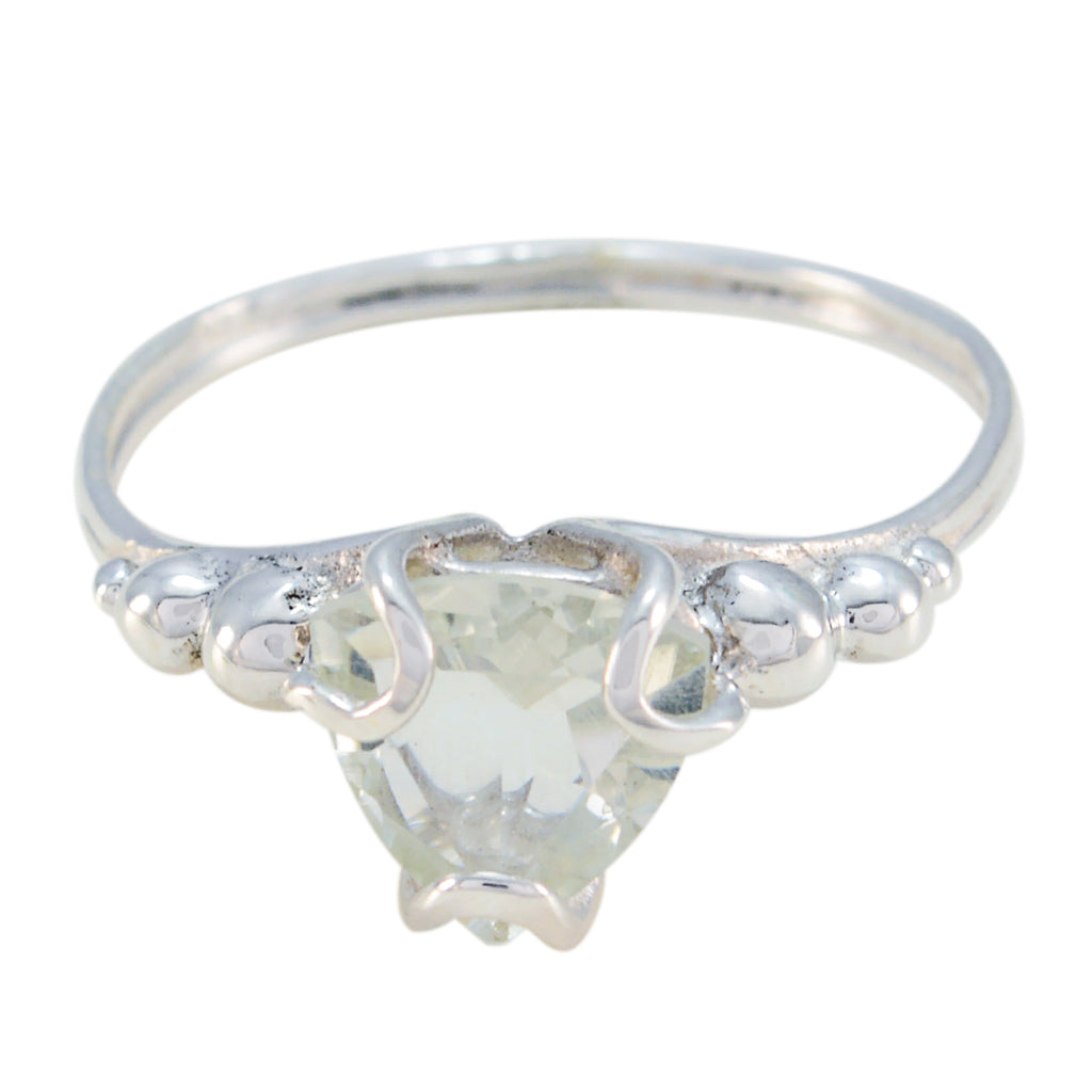 Green Amethyst Solitaire Turkish 925 Sterling Silver Green Gems Delicate Rope Wire Ring Jewelry
