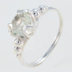 Green Amethyst Solitaire Turkish 925 Sterling Silver Green Gems Delicate Rope Wire Ring Jewelry