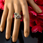 Green Amethyst Solitaire Russian 925 Sterling Silver Green Gems Classic Ethnic Ring Jewelry