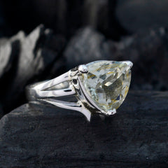 Green Amethyst Solitaire Russian 925 Sterling Silver Green Gems Classic Ethnic Ring Jewelry