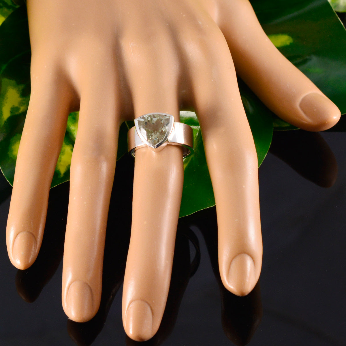 Green Amethyst Solitaire Moroccan Silver Green Gems Eye catching Signet Band Jewellery