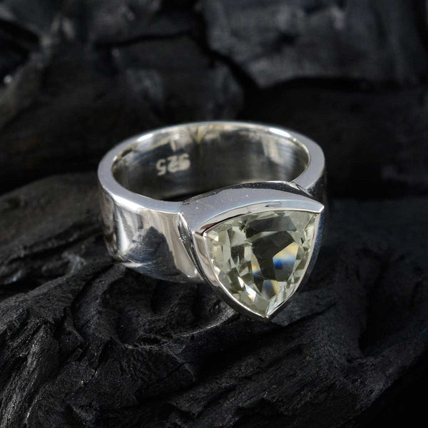 Green Amethyst Solitaire Moroccan Silver Green Gems Eye catching Signet Band Jewellery
