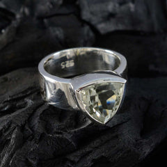 Green Amethyst Solitaire Moroccan Silver Green Gems Eye catching Signet Band Jewellery