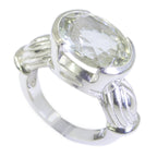 Green Amethyst Solitaire Italian 925 Sterling Silver Green Gemstone Edgy Armor Ring Jewelry
