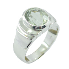 Green Amethyst Solitaire Indian 925 Sterling Silver Green Gems Eye catching Promise Ring Jewellery