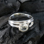 Green Amethyst Solitaire Japanese 925 Sterling Silver Green Gems Whisper thin Abstract Ring Jewelry