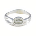 Green Amethyst Solitaire Japanese 925 Sterling Silver Green Gems Whisper thin Abstract Ring Jewelry