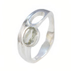 Green Amethyst Solitaire Japanese 925 Sterling Silver Green Gems Whisper thin Abstract Ring Jewelry