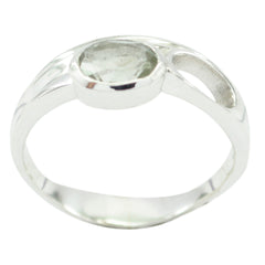 Green Amethyst Solitaire Japanese 925 Sterling Silver Green Gems Whisper thin Abstract Ring Jewelry