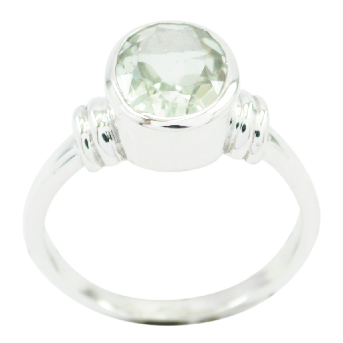 Green Amethyst Solitaire Russian 925 Silver Green Gems Minimal Trendy Ring Jewellery Huvudsaklig produktbild