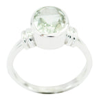 Green Amethyst Solitaire Russian 925 Silver Green Gems Minimal Trendy Ring Jewellery