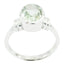 Green Amethyst Solitaire Russian 925 Silver Green Gems Minimal Trendy Ring Jewellery