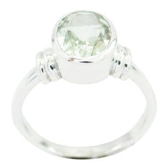 Green Amethyst Solitaire Russian 925 Silver Green Gems Minimal Trendy Ring Jewellery