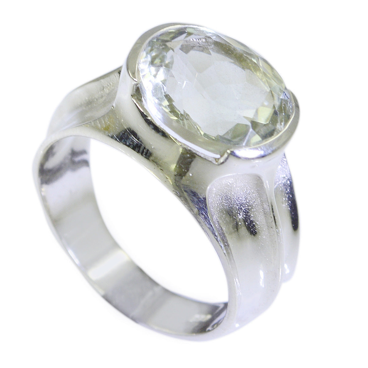 Green Amethyst Solitaire African Sterling Silver Green Gemstone Minimal Ethnic Ring Jewellery