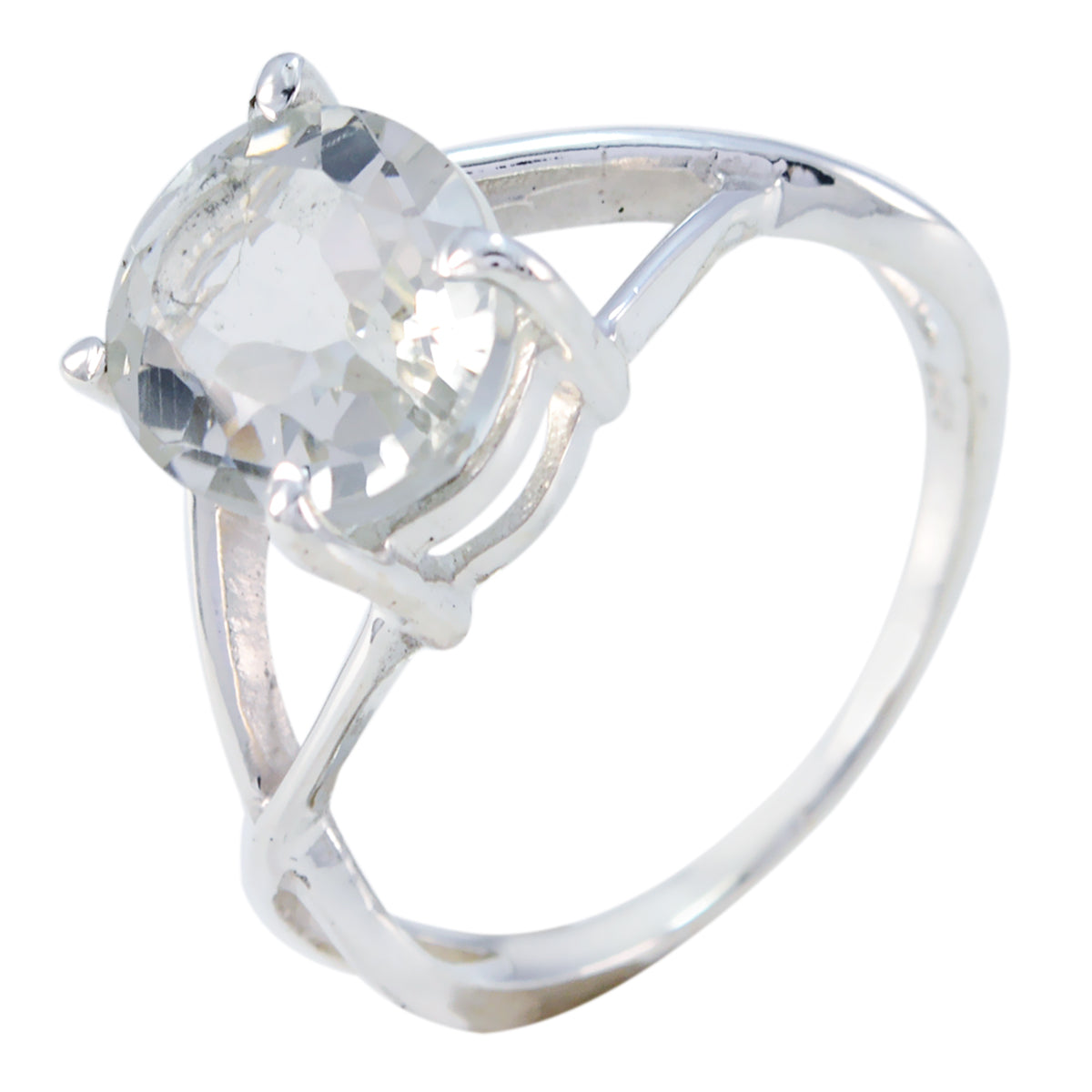 Anello con solitario in ametista verde, argento turco, pietre preziose verdi, delicato e glamour. Immagine secondaria del prodotto