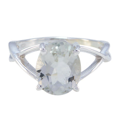 Green Amethyst Solitaire Turkish Silver Green Gemstones Delicate Glamorous Ring Jewelry