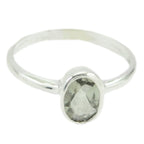Green Amethyst Solitaire Turkish 925 Silver Green Gemstones Delicate Feminine Ring Jewellery
