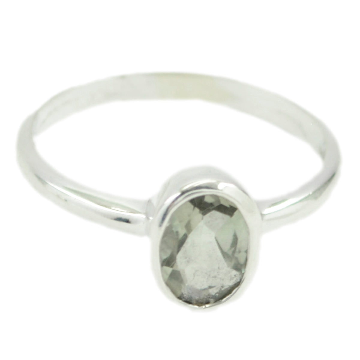 Green Amethyst Solitaire Turkish 925 Silver Green Gemstones Delicate Feminine Ring Jewellery