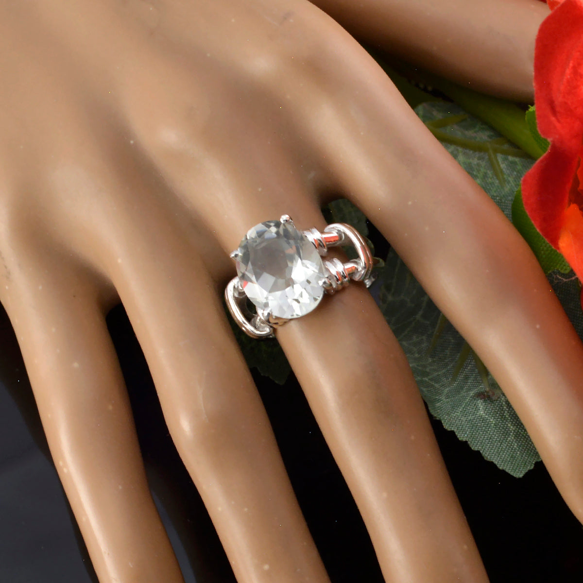 Green Amethyst Solitaire Latin American Silver Green Gemstone Eye catching Rope Wire Ring Jewellery