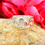 Green Amethyst Solitaire Middle Eastern 925 Silver Green Gems Minimal Filigree Ring Jewellery