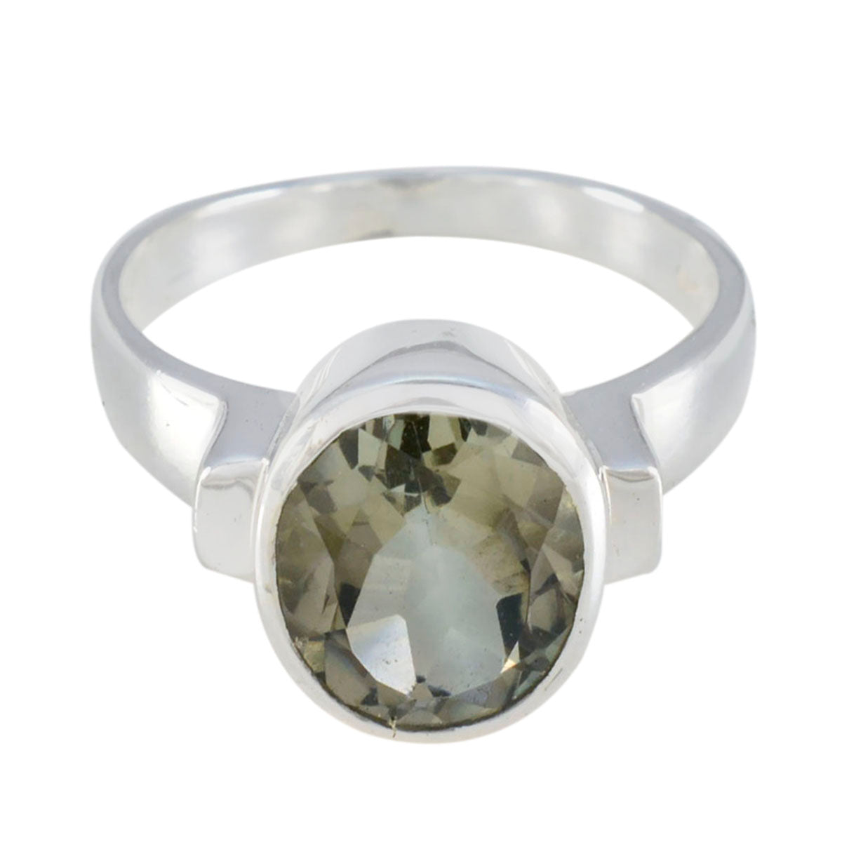 Green Amethyst Solitaire Moroccan Sterling Silver Green Gems Classic Glamorous Ring Jewelry Hoofdafbeelding