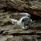 Green Amethyst Solitaire Moroccan 92.5 Silver Green Gemstone Mid weight Fairytale Ring Jewellery
