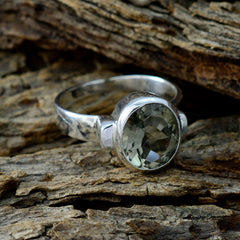 Green Amethyst Solitaire Moroccan 92.5 Silver Green Gemstone Mid weight Fairytale Ring Jewellery