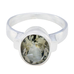 Green Amethyst Solitaire Moroccan 92.5 Silver Green Gemstone Mid weight Fairytale Ring Jewellery