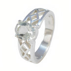 Green Amethyst Solitaire French Sterling Silver Green Gemstone Slim Artisan Ring Jewelry