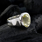 Green Amethyst Solitaire German 92.5 Silver Green Gemstone Edgy Heritage Ring Jewellery
