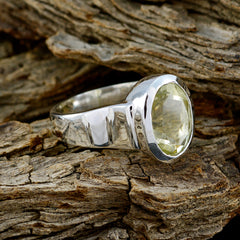 Green Amethyst Solitaire German 92.5 Silver Green Gemstone Edgy Heritage Ring Jewellery