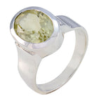 Green Amethyst Solitaire German 92.5 Silver Green Gemstone Edgy Heritage Ring Jewellery