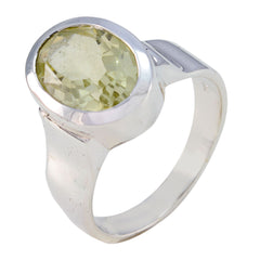 Green Amethyst Solitaire German 92.5 Silver Green Gemstone Edgy Heritage Ring Jewellery