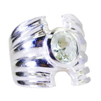 Green Amethyst Solitaire Russian Sterling Silver Green Gemstone Essential  Armor Ring Jewelry