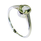Green Amethyst Solitaire American 925 Silver Green Gemstones Delicate Sophisticated Ring Jewelry