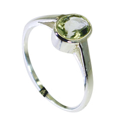 Green Amethyst Solitaire American 925 Silver Green Gemstones Delicate Sophisticated Ring Jewelry