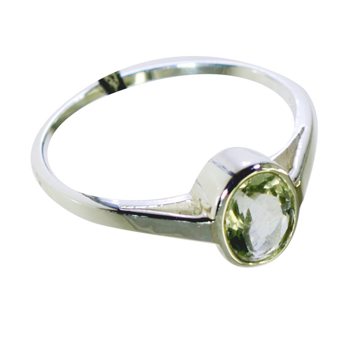 Green Amethyst Solitaire American 925 Silver Green Gemstones Delicate Sophisticated Ring Jewelry
