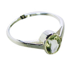 Green Amethyst Solitaire American 925 Silver Green Gemstones Delicate Sophisticated Ring Jewelry