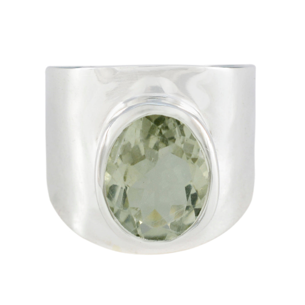 Green Amethyst Solitaire Indian Sterling Silver Green Gemstone Versatile Armor Ring Jewellery