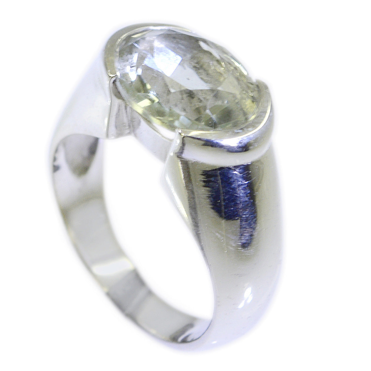 Green Amethyst Solitaire Moroccan Sterling Silver Green Gems Eye catching Promise Ring Jewelry Image principale du produit